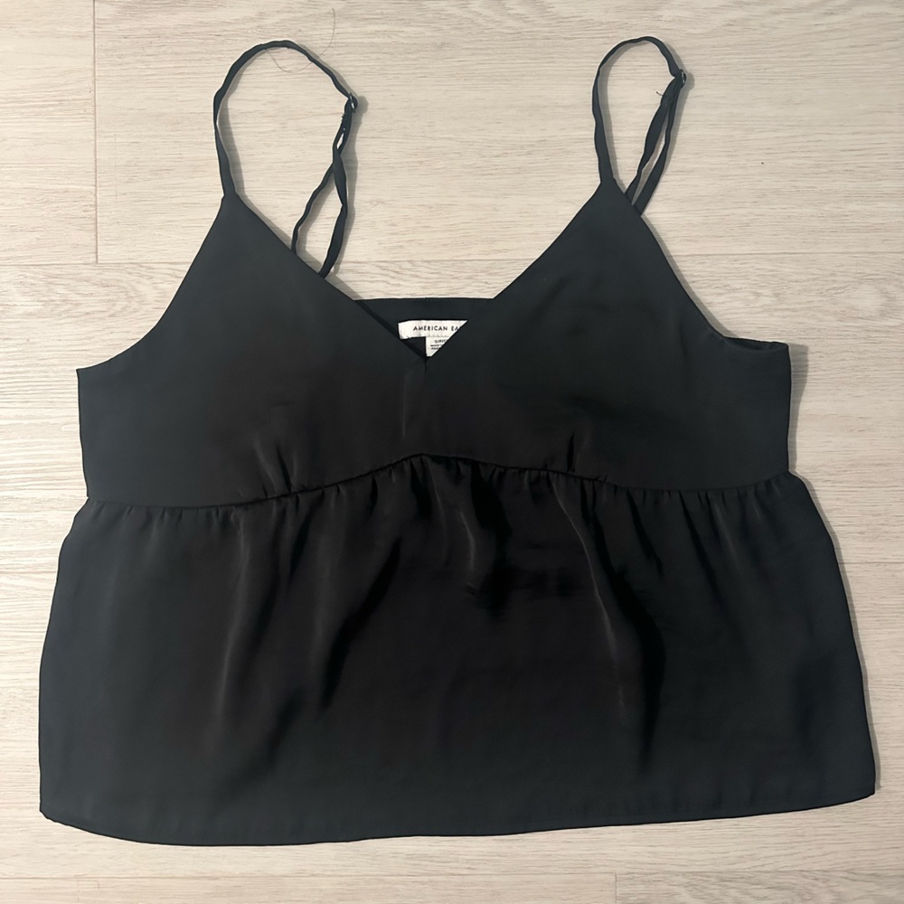 Black Silk Tank Top